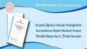 Sınavla Öğrenci Alacak Ortaöğretim Kurumlarına İlişkin Merkezî Sınava Yönelik Mayıs Ayı İkinci Örnek Soruları Yayımlandı