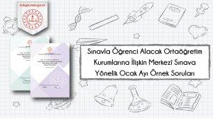 LGS KAPSAMINDA YAPILACAK MERKEZÎ SINAVA İLİŞKİN OCAK AYI ÖRNEK SORU KİTAPÇIĞI YAYIMLANDI